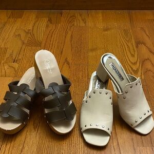 Brown and Cream Mules & Clogs (set of 2 only for $5)